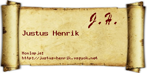 Justus Henrik névjegykártya