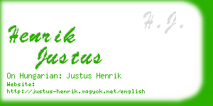 henrik justus business card